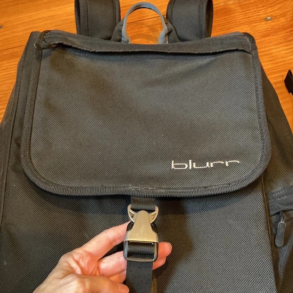BLURR Solid Black Laptop Backpack London Tube Map Liner Pockets School Work